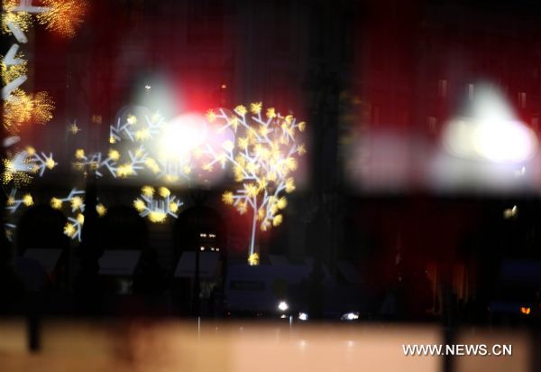 Christmas lights sparkle in paris