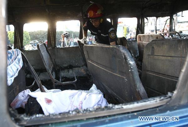 5 burned to death in bus blast in Guatemala