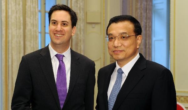Chinese vice premier meets with Britain's Labor Party leader
