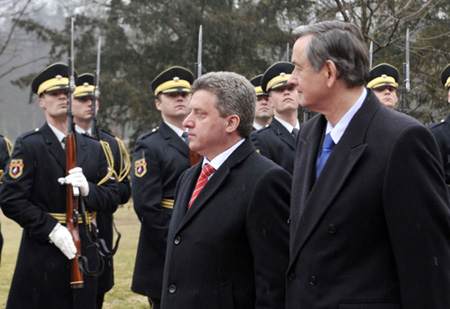 Macedonian president visits Slovenia at castle Brdo 