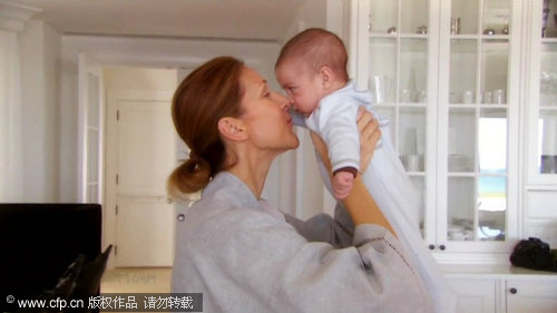 Celine Dion shows off her twin sons