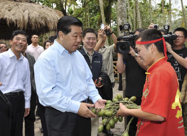 China's top political advisor visits island province,calls for promotion of green economy