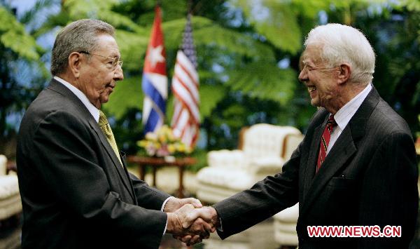 Carter wraps up visit to Cuba, calls for lifting U.S. embargo on Cuba
