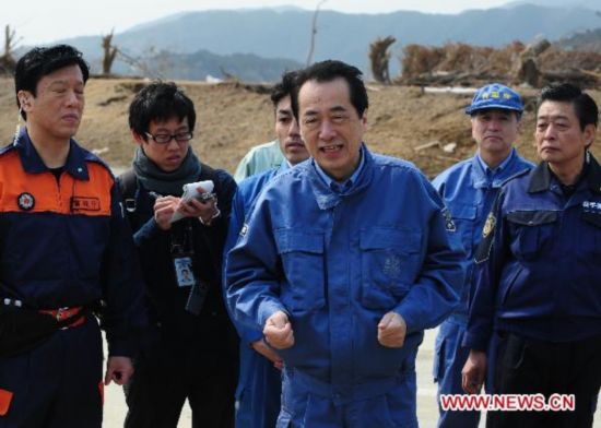Japanese PM inspects tsunami destroyed areas in Rikuzentakata