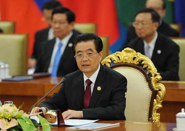 Hu stresses world peace, stability at BRICS summit