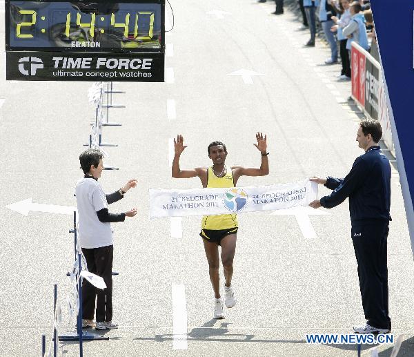 Ethiopian Gebrselassie wins at Belgrade Marathon 