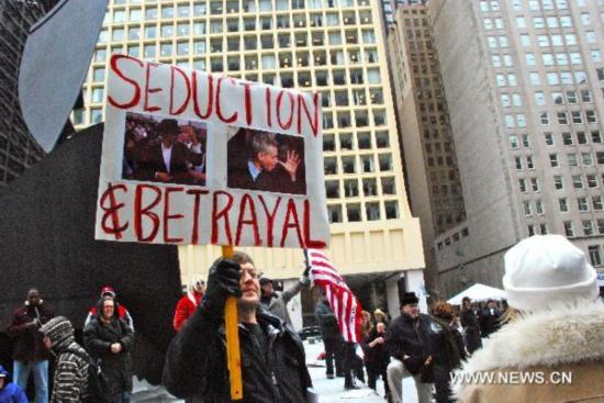 People protest against government taxation in Chicago