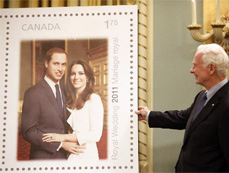 Canada unveils stamps to mark Prince William's wedding