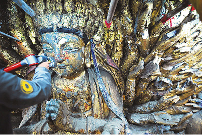 Restoration of Thousand-Handed Guanyin statue started