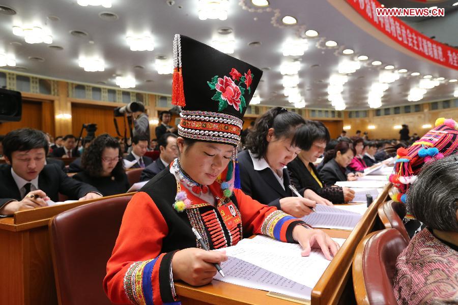 Delegates attend the opening ceremony of the 18th National Congress of the Communist Party of China (CPC) at the Great Hall of the People in Beijing, capital of China, Nov. 8, 2012. The 18th CPC National Congress opened in Beijing on Thursday. (Xinhua/Yao Dawei)