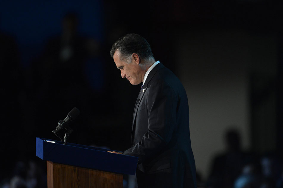 Republican candidate Mitt Romney admits defeat in the 2012 U.S. presidential election in Boston, Nov. 7, 2012. (Xinhua/AFP)