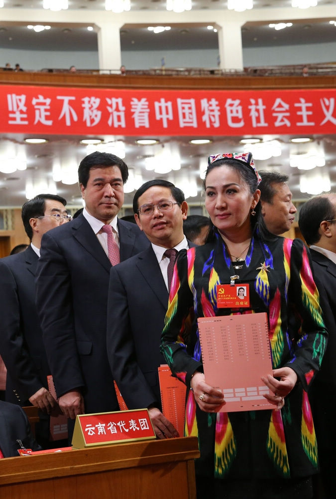 A delegate casts his ballot during the closing session of the 18th National Congress of the Communist Party of China (CPC) at the Great Hall of the People in Beijing, capital of China, Nov. 14, 2012. The congress started its closing session here Wednesday morning, at which a new CPC Central Committee and a new Central Commission for Discipline Inspection will be elected. (Xinhua/Yao Dawei)