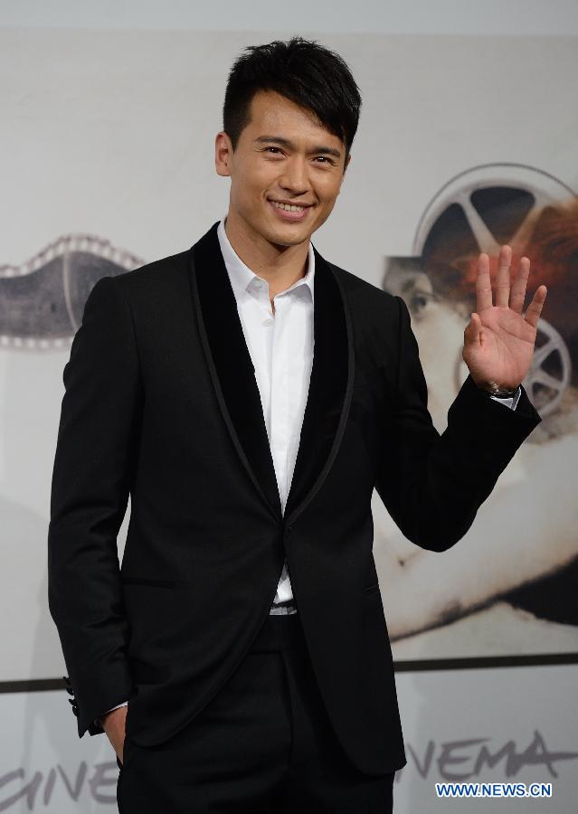 Actor Gao Yunxiang poses at the photo-call of the film "Drug War" at the 7th Rome Film Festival in Rome, capital of Italy, on Nov. 15, 2012. (Xinhua/Wang Qingqin)