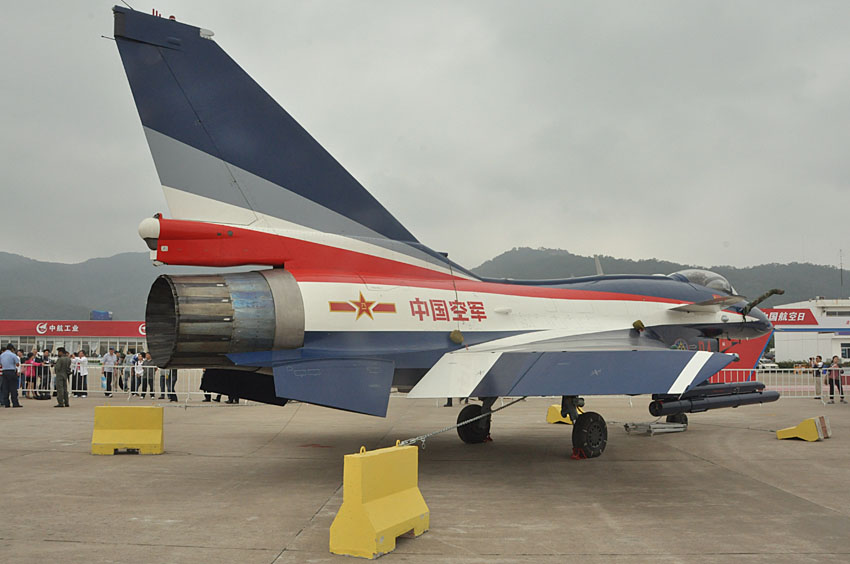 J-10 fighters of China Air Force are on display at Airshow China 2012, which is held from November 13 to November 18 in Zhuhai in south China's Guangdong province. (People's Daily Online/ Zhai Zhuanli)