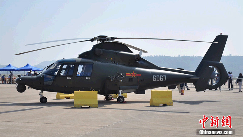 Photo shows Z-8KA, a Chinese military utility helicopter, exhibited at Airshow China 2012. (Chinanews.com/ Chen Haifeng)