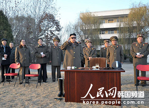 DPRK's top leader Kim Jong Un inspects the training ground of horse riding company of KPA on Nov. 19, 2012. (Photo/ People’s Daily Online)