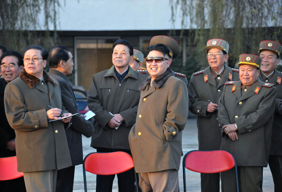 DPRK's top leader Kim Jong Un inspects the training ground of horse riding company of KPA on Nov. 19, 2012. (Photo/ People’s Daily Online)