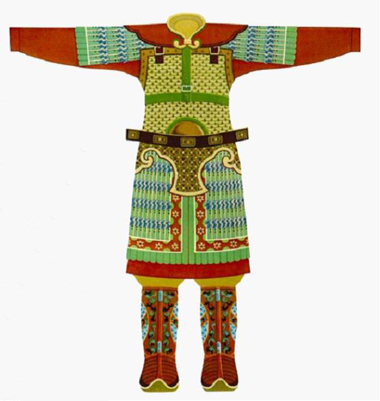 The ichnography for the Song Dynasty armor. (Painted by Zou Zhenya)