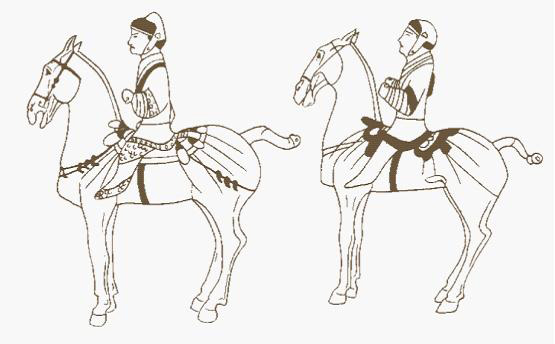 Han Dynasty cavalrymen (Selected from Research on Ancient Chinese Clothes and Adornments written by Shen Congwen)