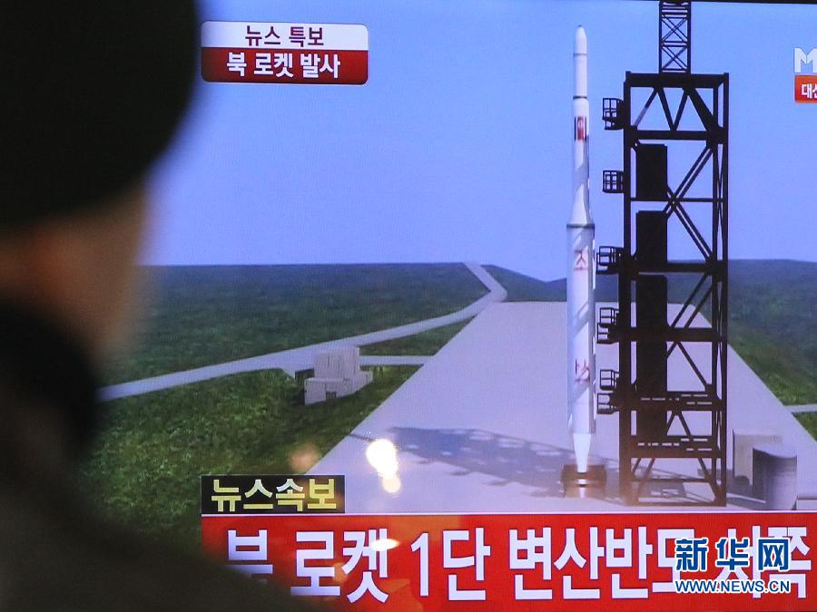 The TV grab of Japanese NHK TV shows DPRK’s launching of the long-range rocket on Dec 12, 2012.  (Photo/Xinhua)