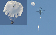 PLA marines in winter armed parachute training