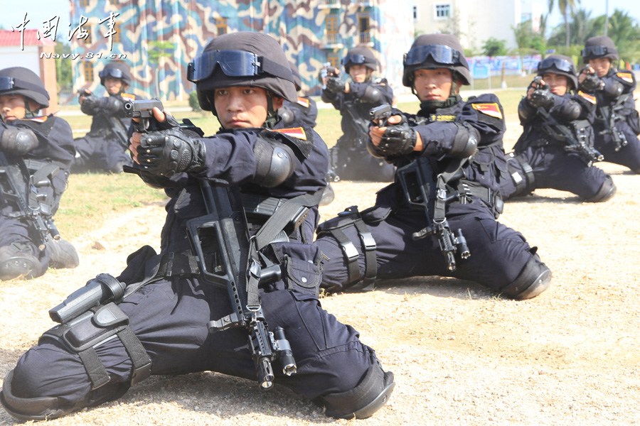 A marine brigade under the South Sea Fleet of the Navy of the Chinese People's Liberation Army (PLA) carries out joint training during December.(Photo: Navy.81.cn)