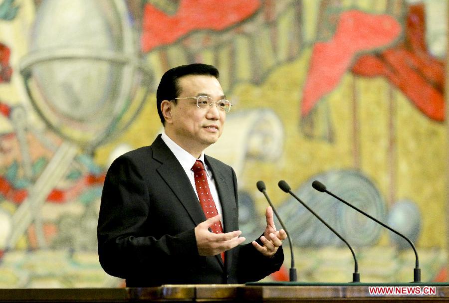 File photo taken on April 28, 2012 shows Li Keqiang delivers a speech at Moscow State University in Moscow, capital of Russia. (Photo/Xinhua) 