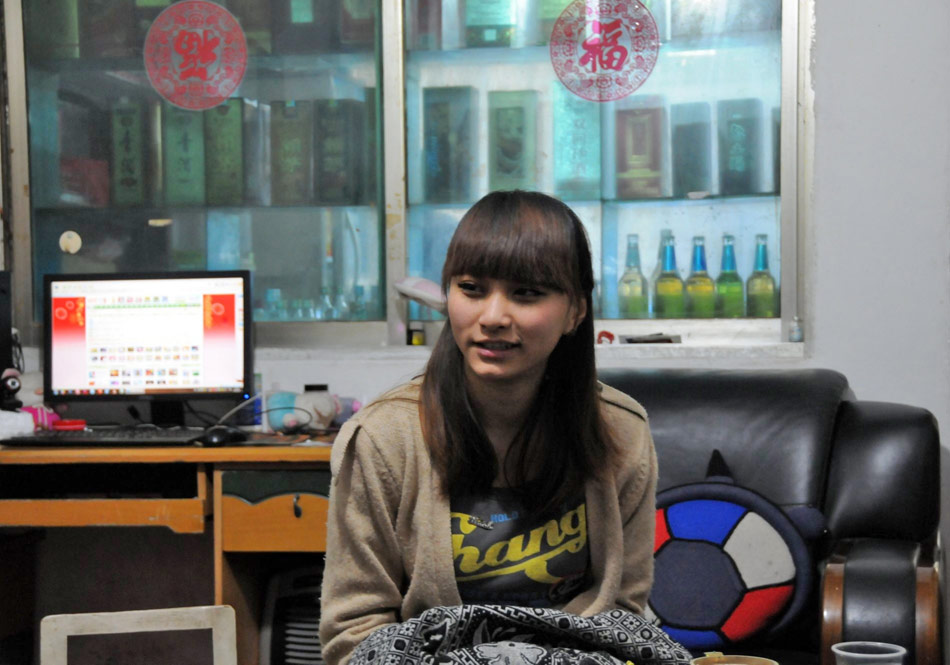 Xiang Xin, 16, feels a little shy when hearing the accomplishments from the public on Feb.2, 2012.