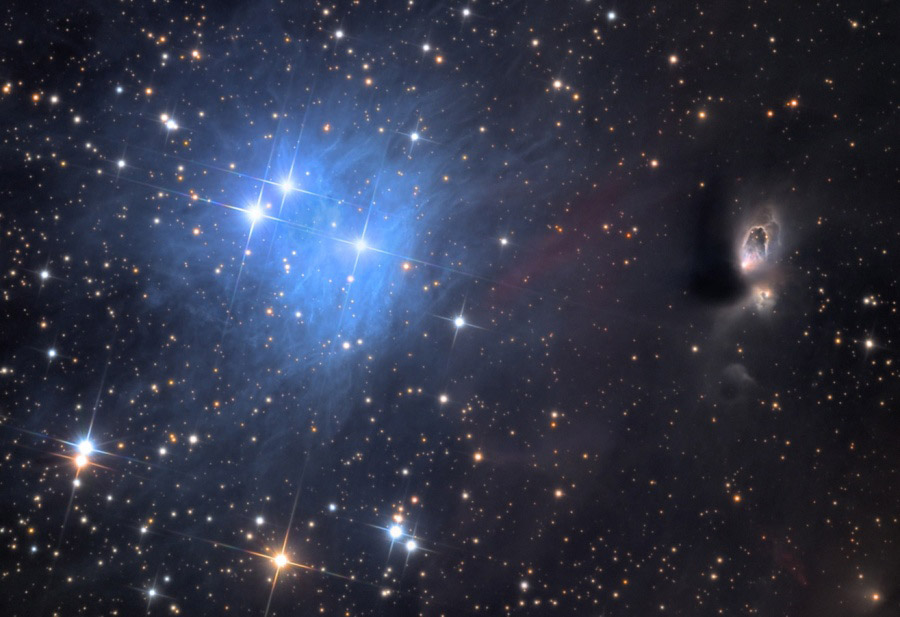 Reflection Nebula vdB1. Every book has a first page and every catalog a first entry. And so this lovely blue cosmic cloud begins the van den Bergh Catalog (vdB) of stars surrounded by reflection nebulae. (Photo/ NASA)