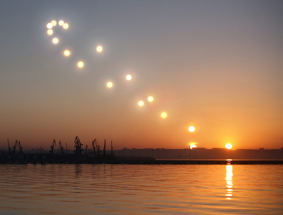 Sunrise Analemma. An analemma is that figure-8 curve that you get when you mark the position of the Sun at the same time each day throughout planet Earth's year. (NASA/ TunçTezel )