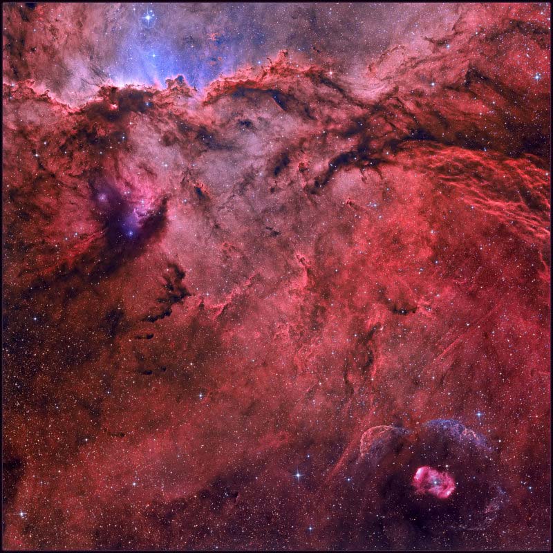 NGC 6188 and NGC 6164. Fantastic shapes lurk in clouds of glowing hydrogen gas in NGC 6188, about 4,000 light-years away. The emission nebula is found near the edge of a large molecular cloud unseen at visible wavelengths, in the southern constellation Ara. (Photo/ NASA)