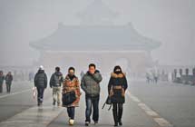 Smoggy weather engulfs large areas of China