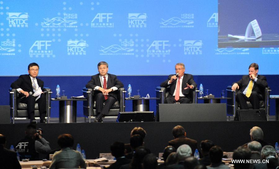 The Asian Financial Forum is held in Hong Kong, south China, Jan. 14, 2013. (Xinhua/Wong Pun Keung) 