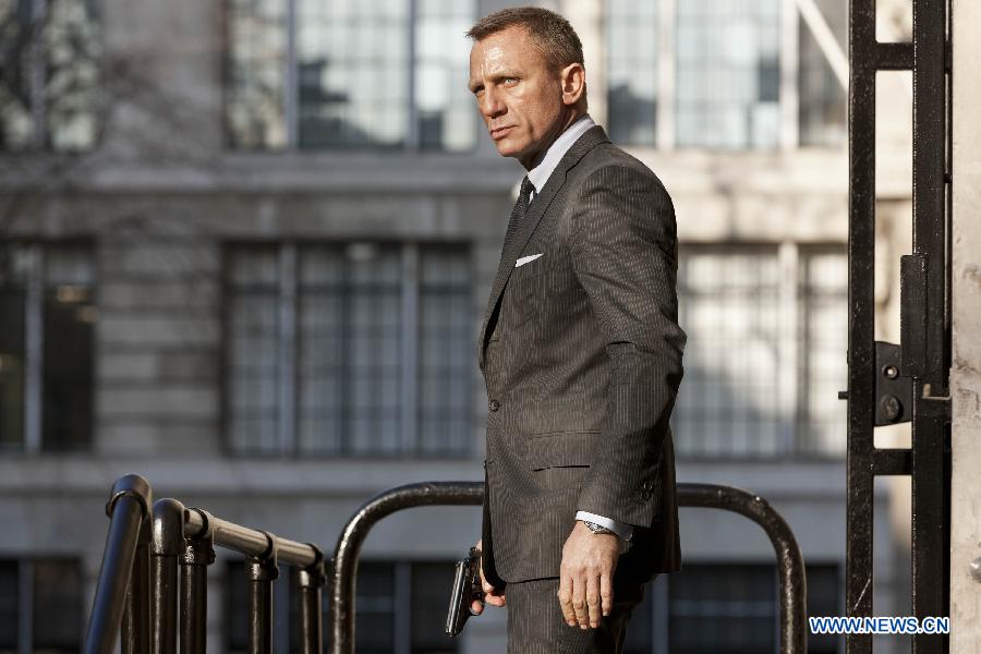 Photo shows Daniel Craig, leading actor of the James Bond film Skyfall, in the film still. Skyfall is the 23rd James Bond film and will be screened on the Chinese mainland on Jan. 21, 2013. (Xinhua) 