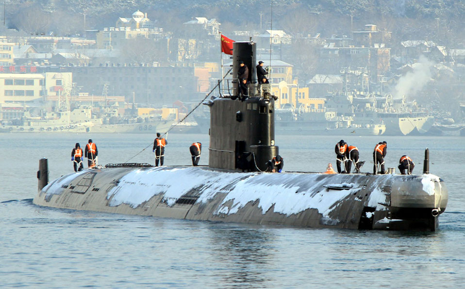 Submarine flotilla in training