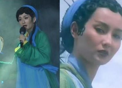 Xie's impersonation (L) looks pretty much the same as the original character (R). (Source: hunantv.com)