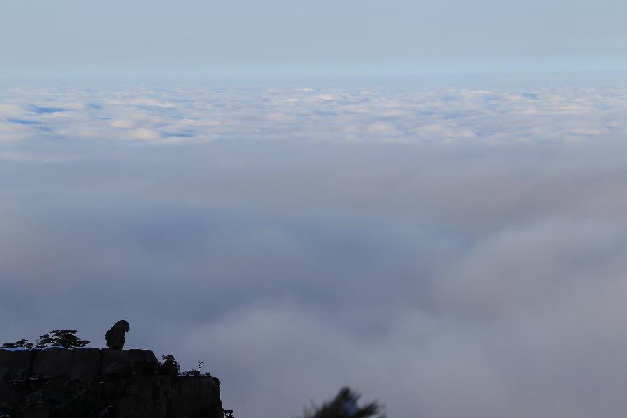 Photo taken on Jan. 13, 2013 shows a view of the Huangshan Mountain, a tourist resort in Huangshan City, east China's Anhui Province. (Xinhua/Li Jianbo)