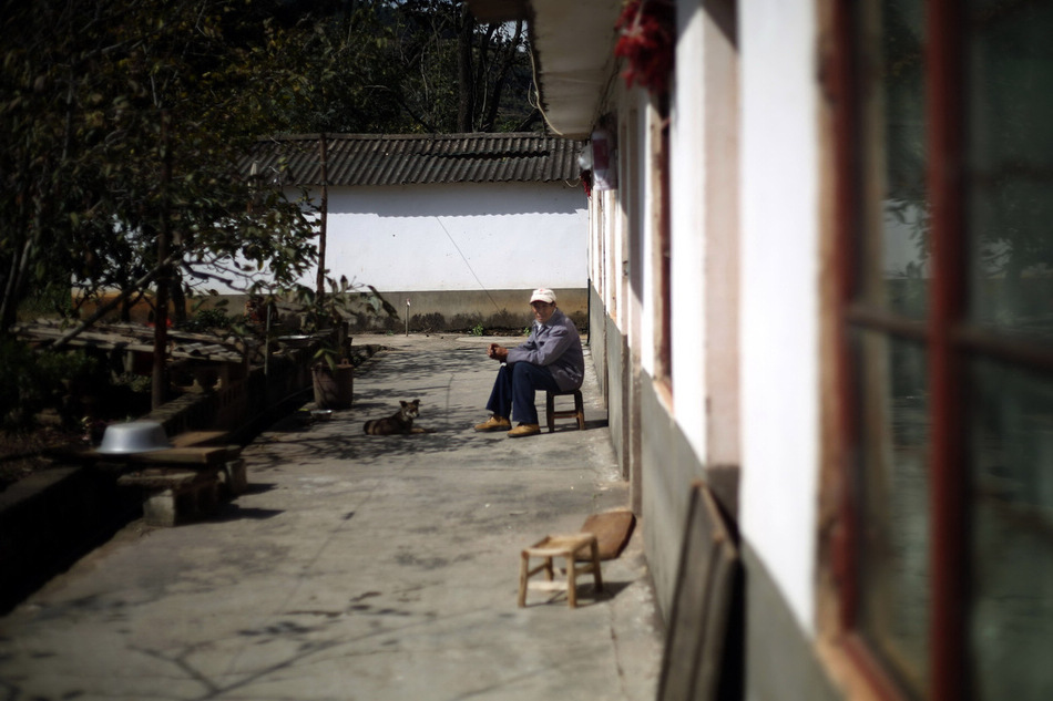 Zhu Chaoping, single alone, used to raise six dogs as partners, and now has only three.(Photo/Eastday)