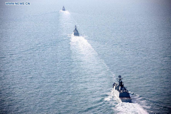 A Chinese People's Liberation Army (PLA) Navy fleet has set off from a military port in east China's Qingdao City for regular open-sea training in the West Pacific Ocean, military sources revealed Wednesday. (Xinhua/Li Yun)