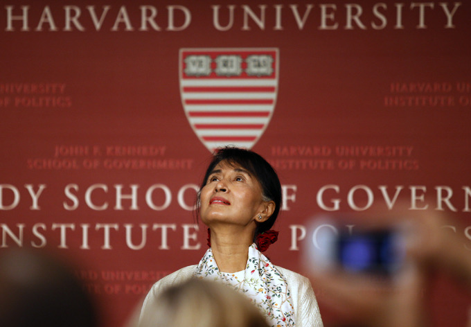 Aung San Suu Kyi is an opposition politician and chairperson of the National League for Democracy (NLD) in Myanmar. She remained under house arrest in Myanmar for almost 15 of the 21 years from July 20 ,1989 until her most recent release on Nov. 13 ,2010, becoming one of the world's most prominent political prisoners.(Globaltimes.cn)