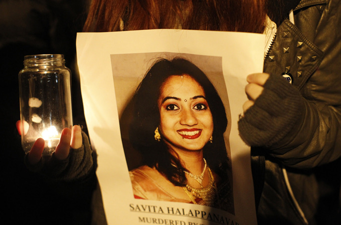 Savita Halappanavar, a Hindu of Indian origin, was suffering from a miscarriage when she was some 17 weeks pregnant, and she sought medical attention and treatment at University Hospital Galway.  Her husband, Praveen Halappanavar, said that the hospital told them the foetus was not viable, but they could not perform an abortion under Irish Law as the foetus heart was still beating. During the next several days, Halappanavar was diagnosed with septicemia which lead to multiple organ failure and her death. Once the events became public, the news of Halappanavar's death spread rapidly and quickly through both traditional and social media outlets, with one of the original stories in The Irish Times on Nov.14 receiving over 700,000 hits by Nov.17.(Globaltimes.cn)