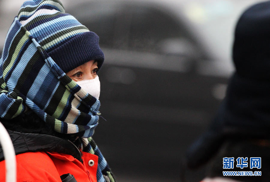 Beijing resident wears a breathing mask outside in the early morning of January 29th, 2013. (Photo/Xinhua)