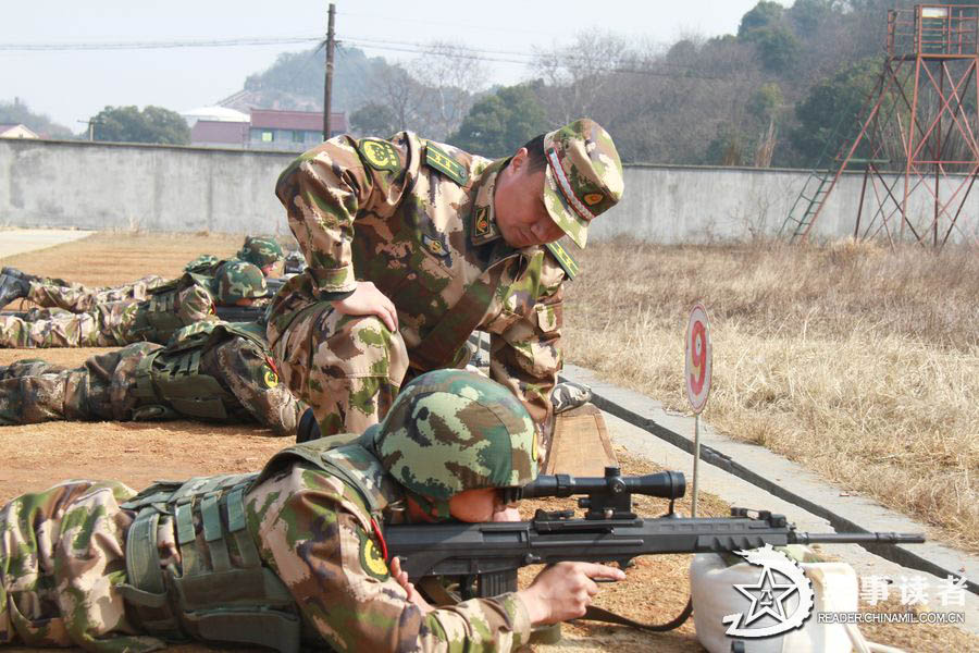 Snipers of the Huzhou Detachment under the Zhejiang Contingent of the Chinese People's Armed Police Force (APF) carry out military training before Spring Festival. (China Military Online/He Yuanhong, Wang Shichun)