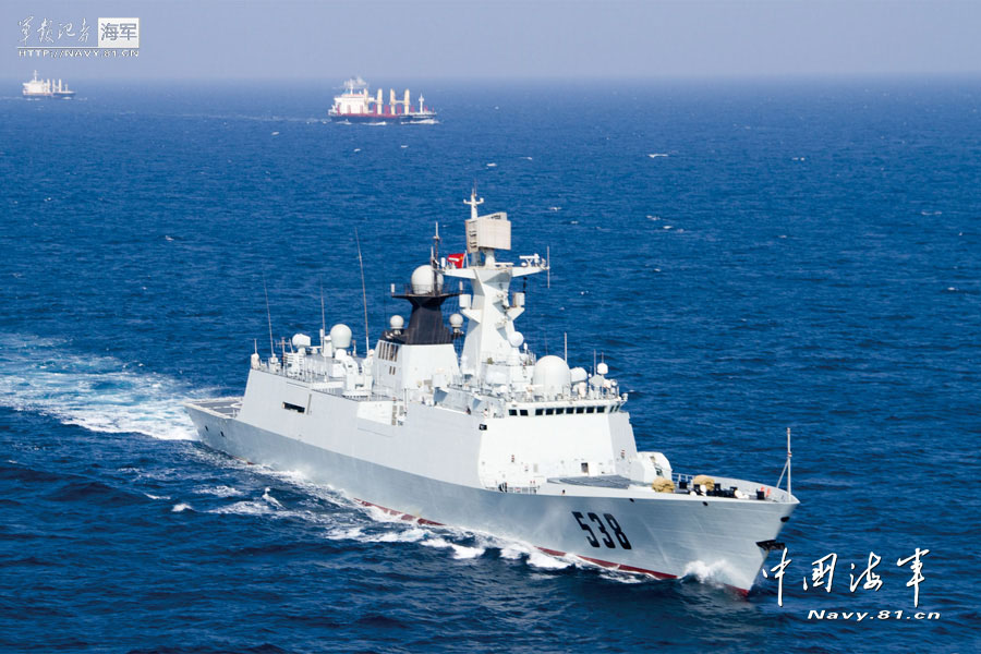 The "Yantai" guided missile frigate was delivered and commissioned to the Navy of the Chinese People's Liberation Army (PLA) in June 2011.It is 134 meters long, 16 meters wide and 35 meters high, with a maximum displacement of 4,000-odd tons. It undertakes such main tasks as anti-submarine, commanding, air defense, escorting and so on. (chinamil.com.cn/Zhang Qun and Hu Quanfu)