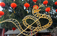 Various snake handicrafts seen at China's temple fairs