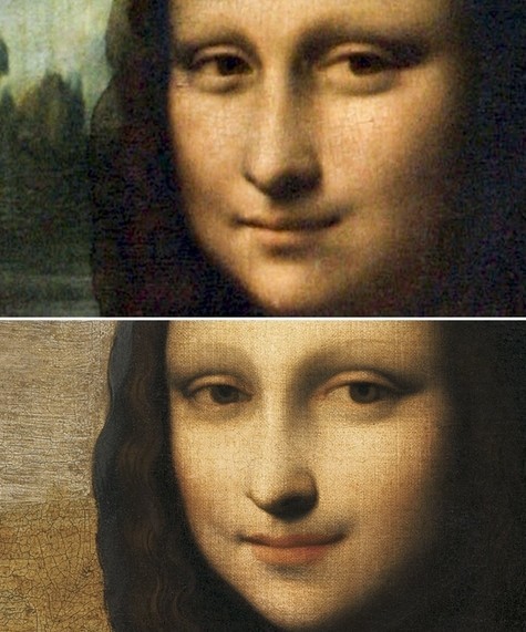 One of the world's best-known paintings, the Mona Lisa (Right), and its "original" version. A Swiss-based art foundation said on Wednesday new proofs show both paintings were works of Italian master Leonardo da Vinci. (Source: China Daily)