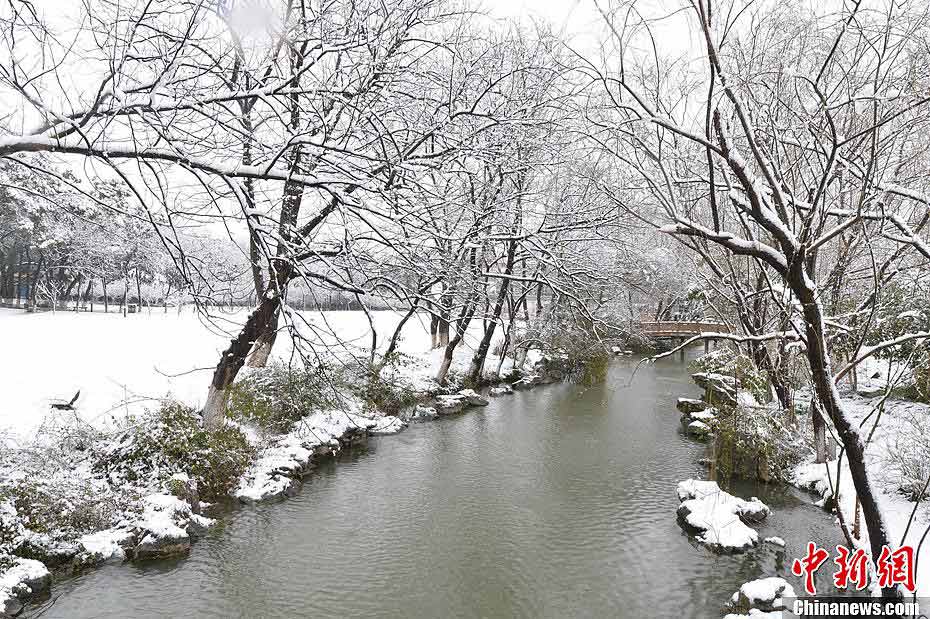 Photo taken on February 19 shows the snow scenery of Yufeng Mountain at Kunshan of Suzhou in East China's Jiangsu Province. (CNS/Li Pengju)