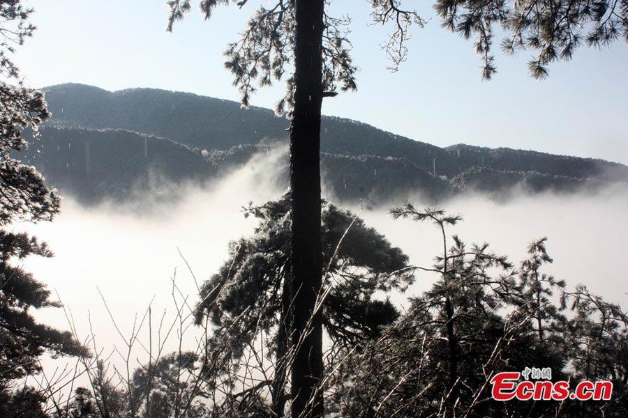 Photo taken on February 20 shows the beautiful scenery of Lushan Mountain in Jiujiang City, East China's Jiangxi Province. (CNS / Huang Shuilin)