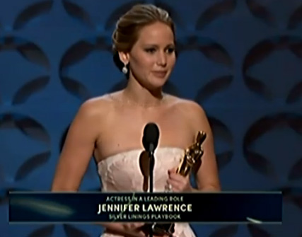Jennifer Lawrence -- Best Actress (Xinhua photo)