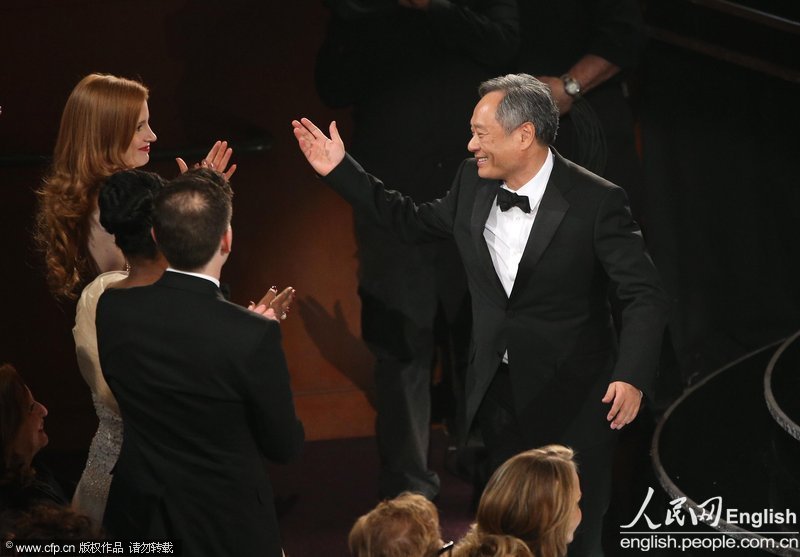 Ang Lee, director of "Life of Pi", won the Oscar Award for Best Director Sunday night at the 85th Academy Awards Ceremony. (Photo/CFP)